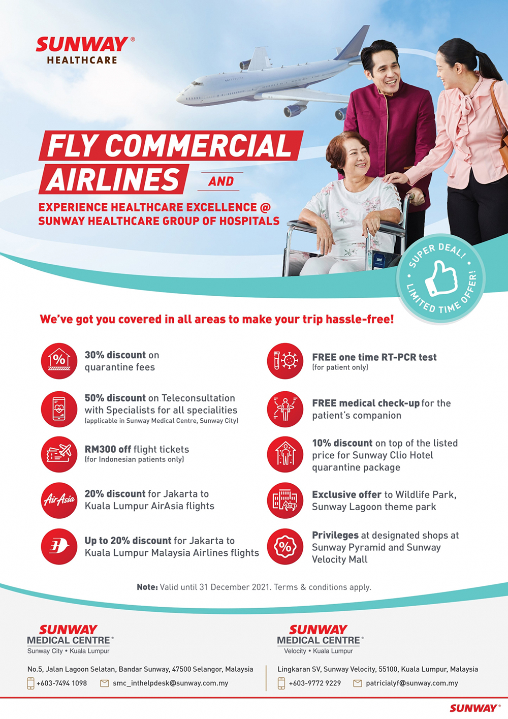 Commercial Airlines Offerings With Sunway Healthcare Group of Hospitals